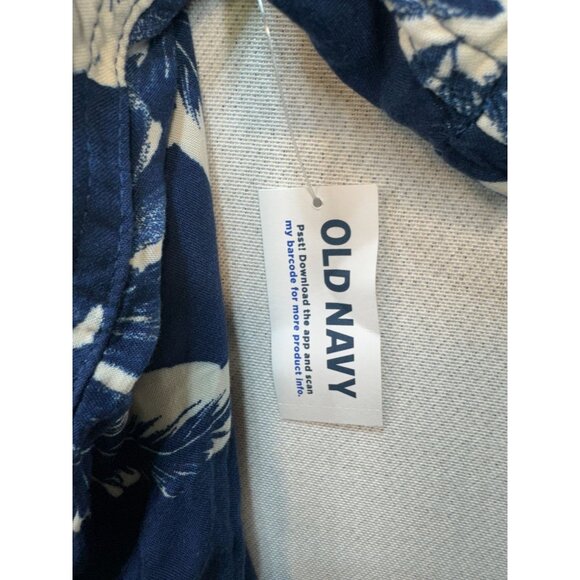 Old Navy Mens Short Sleeve Button Up Shirt Sze XXL Blue Floral Casual Summer NWT - Picture 5 of 15